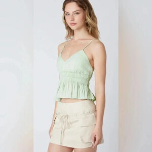 🍭 Cotton Candy LA Peplum Low Back Top NWT Medium